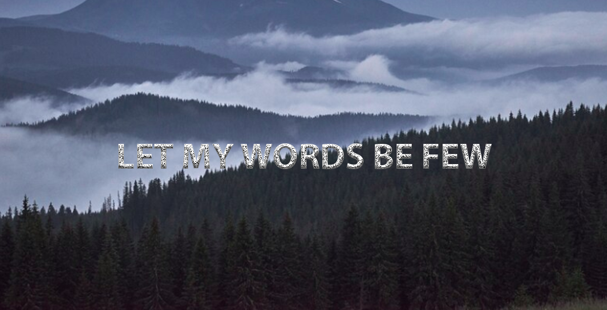 LET MY WORDS BE FEW